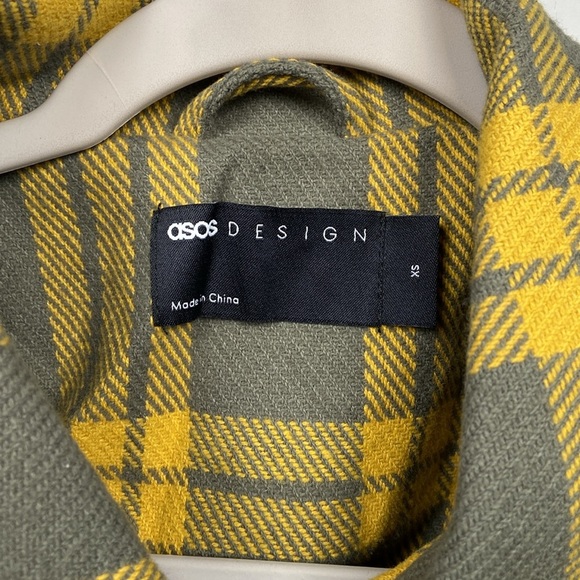 NWOT ASOS Design Harrington Check Jacket in Green/Yellow Men's XSMALL Full Zip - Picture 5 of 9